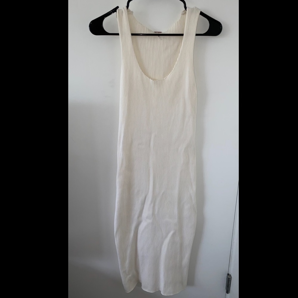 Free People Midi Sleeveless Ribbed Dress with slit sides